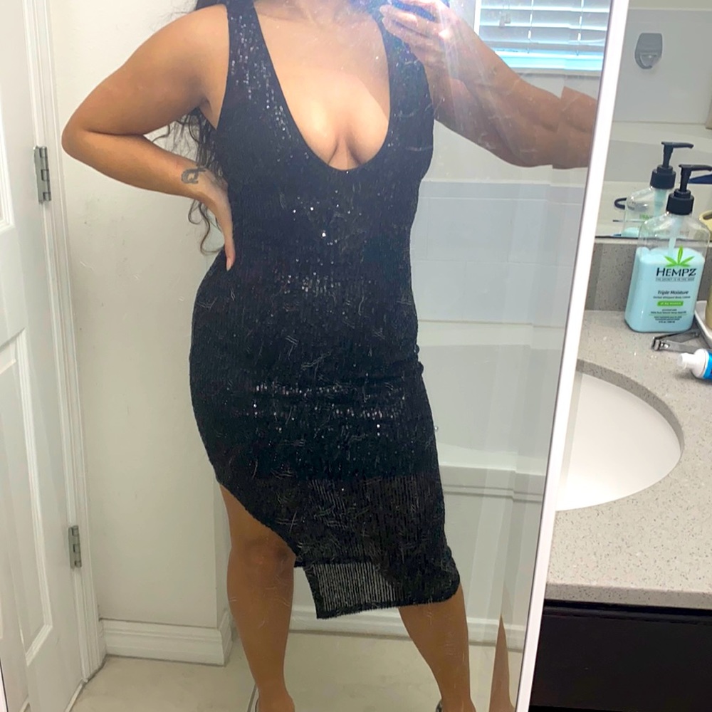 Black sequence dress